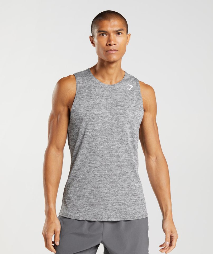 Podkoszulki Gymshark Arrival Slim Marl Męskie Szare | PL 246ZTK